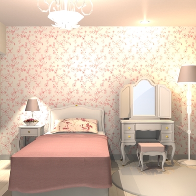 大人可愛いフェミニンインテリア