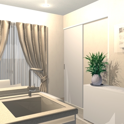 ワンちゃんとのんびりできるシンプルくつろぎのリビング