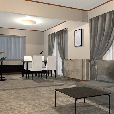 友人を招いて食事のできる、そしてくつろぎの空間、ホテルライクなリビングダイニング