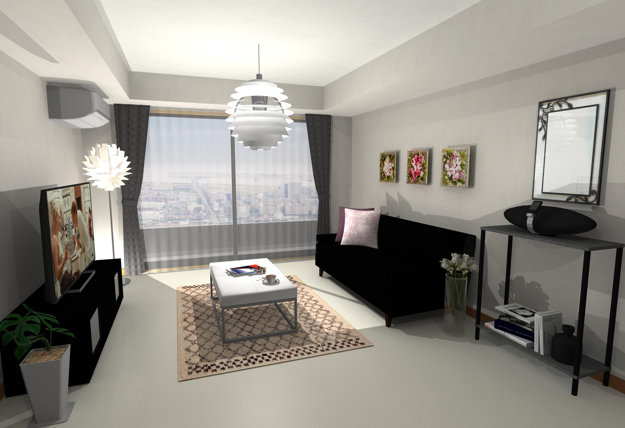 モノトーンに色と光の華やかさを加えたインテリア Hello Interior ハローインテリア