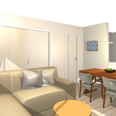 温かみのあるシンプルなジャパンディスタイルのLDK