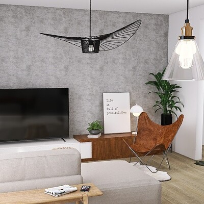 夫婦共働きで平日は忙しく過ごされる為、休日はおしゃれな家でリラックスして過ごしたいとの事。ゆったり過ごせる家具に観葉植物をプラスして、リラックス空間を演出しました。