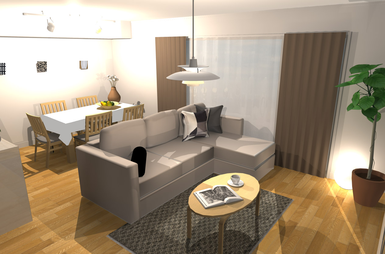 北欧モダン ファブリックを中心にコーディネート Hello Interior ハローインテリア