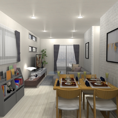 細長レイアウトを楽しむシンプルモダンインテリア