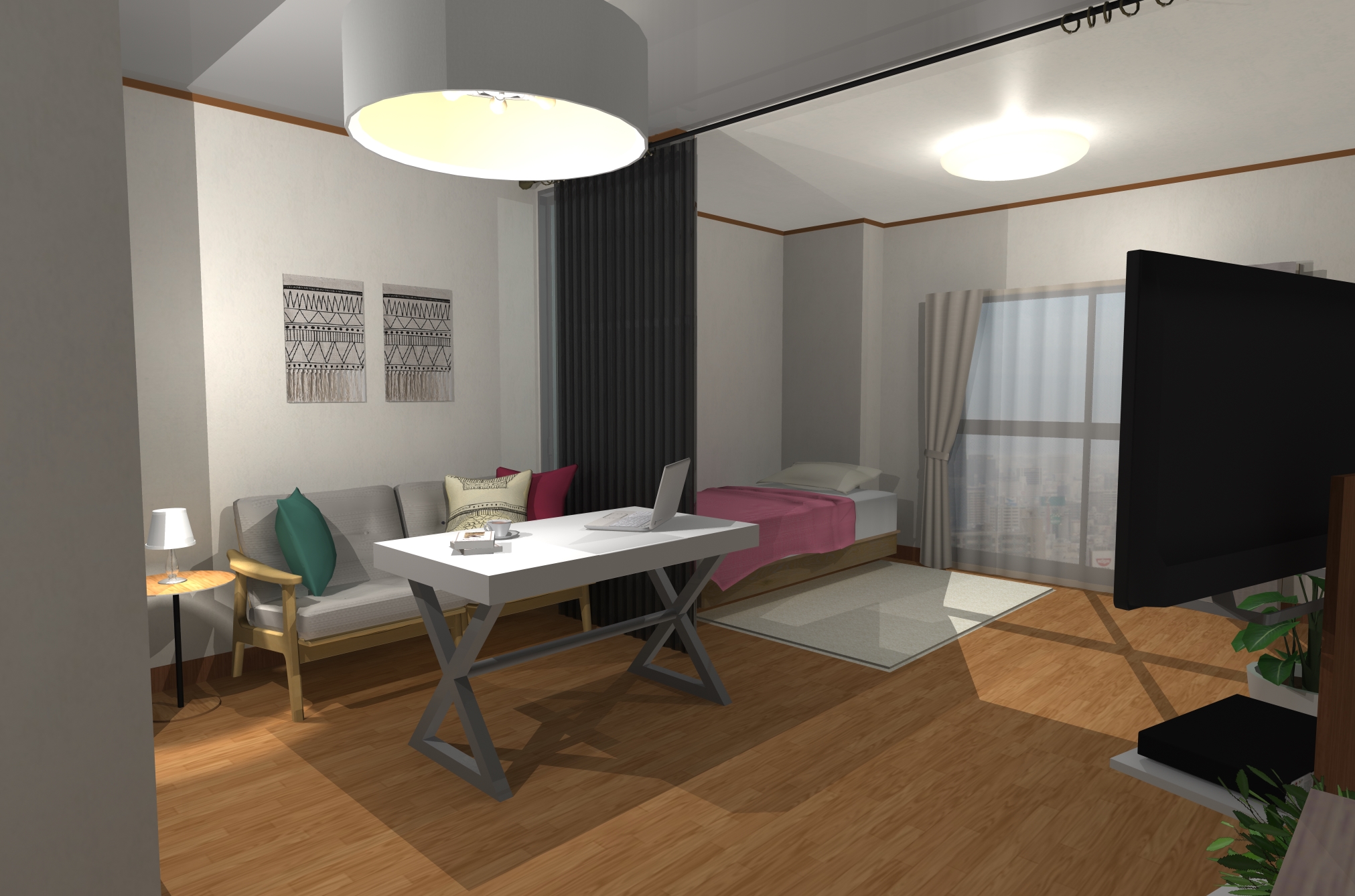 リゾートの風を感じるリビングダイニング Hello Interior ハローインテリア