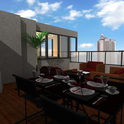 モダンにナチュラルのリゾートを添えた寛ぎバルコニー