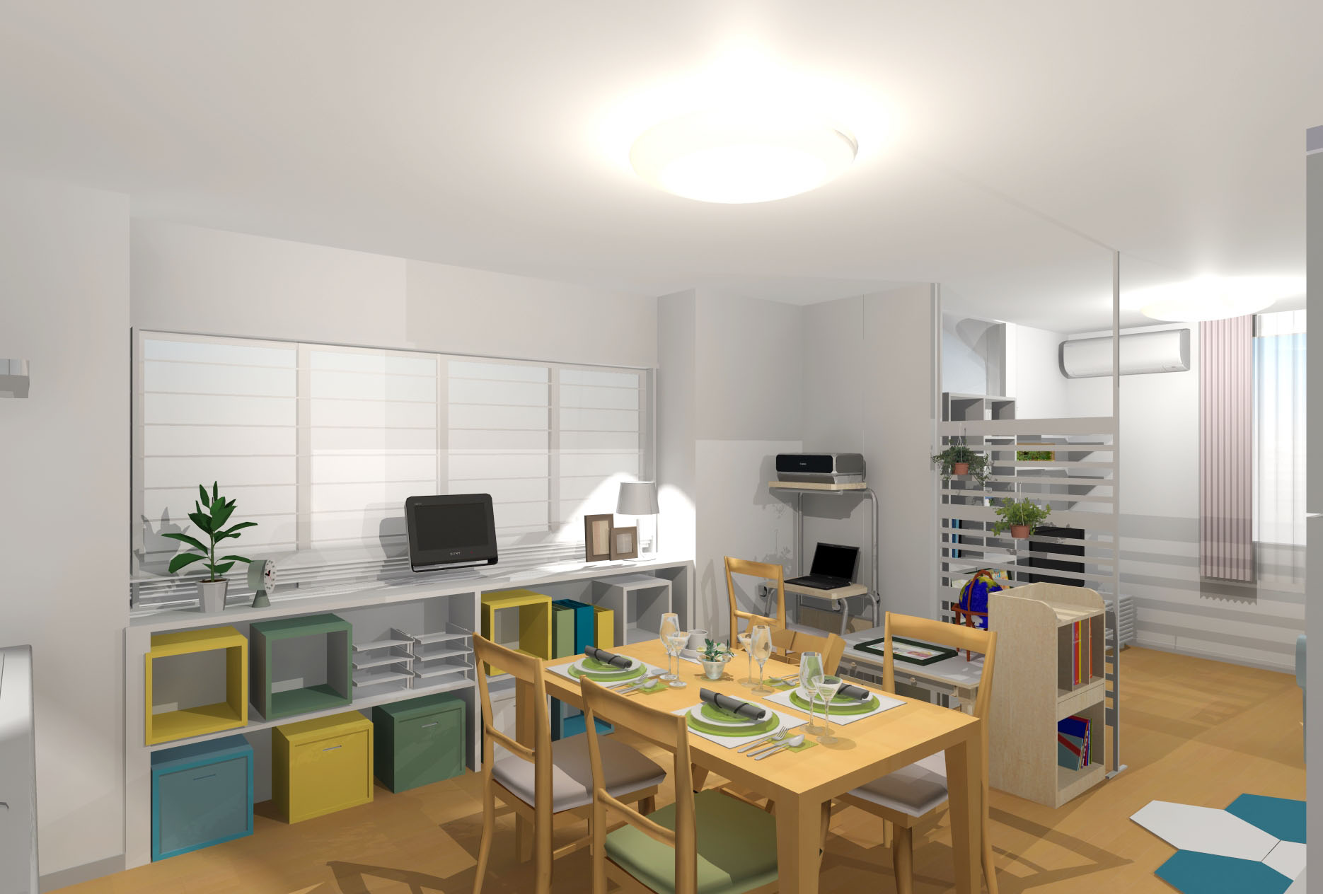 家族やお友達と楽しく集える カラフルお洒落リビングダイニング Hello Interior ハローインテリア