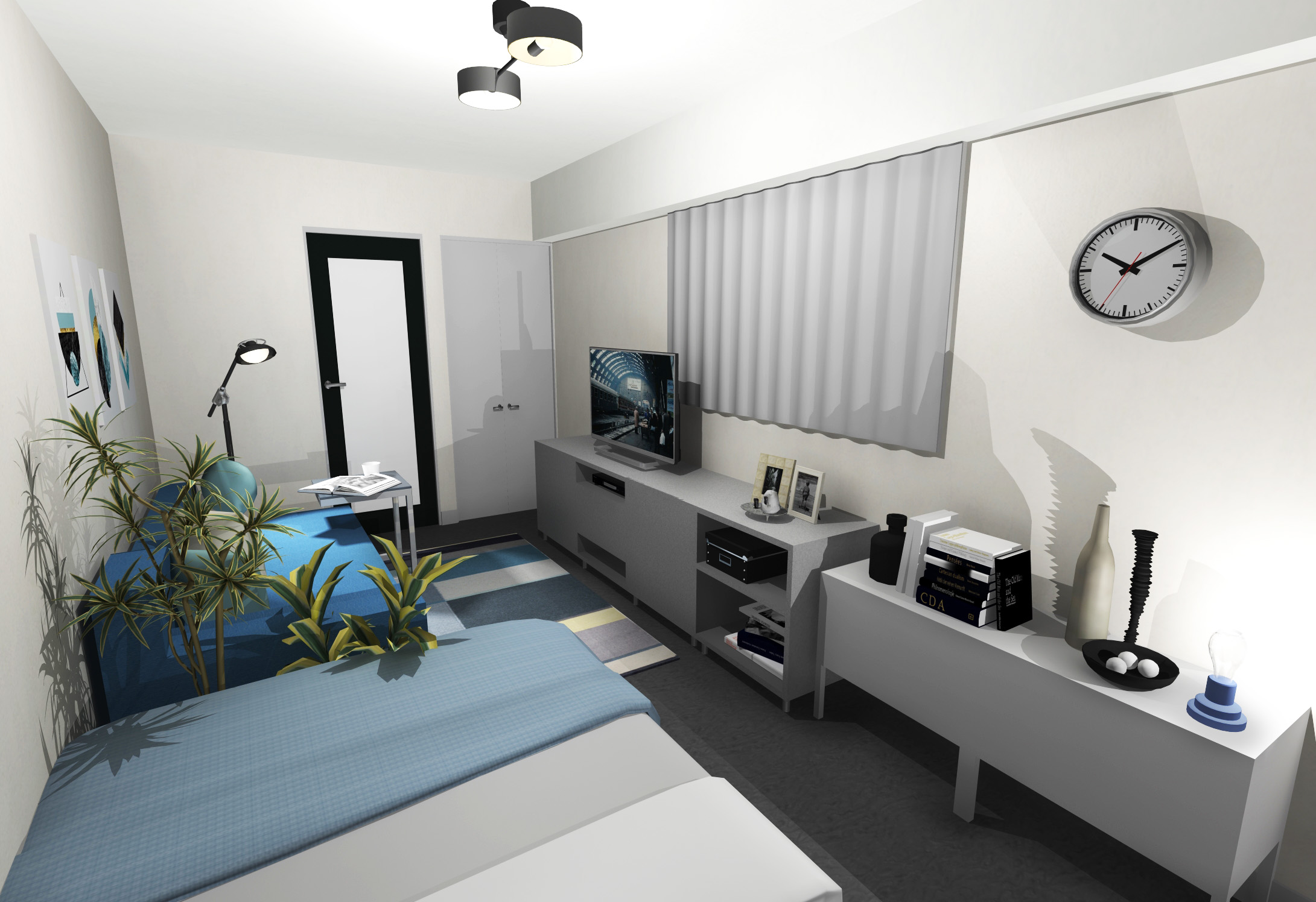 モノトーン ブルーで決める 男前モダンインテリア Hello Interior ハローインテリア