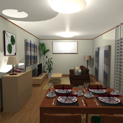 レイアウトで魅せるすっきりリビング