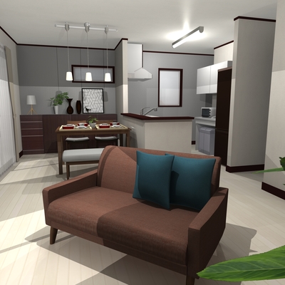 ダークブラウンでまとめる温かみのあるナチュラルインテリア