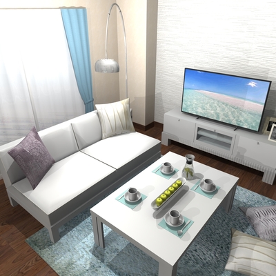 ホワイト×ブルーのグラデーションで表現した、上品なシンプルモダン