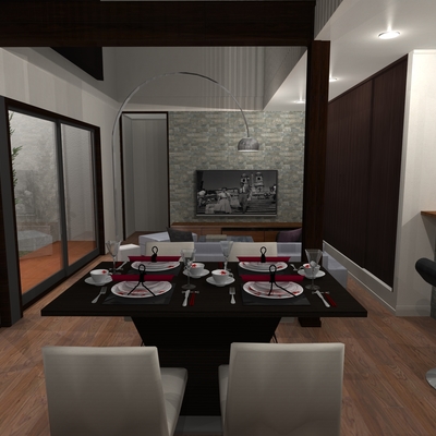 中庭と吹き抜けの解放感を最大限に感じるモダンインテリア