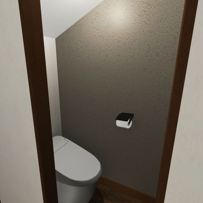 綺麗めモダンな内装壁紙トイレ