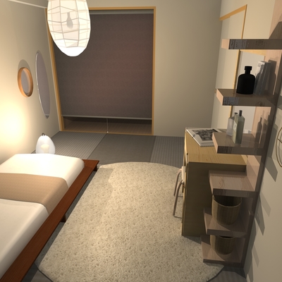 大人の女性の和モダンベッドルーム