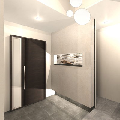 家族でくつろぐホテルライクなリラックスリビング
〜ウォームカラーで温かみを添えたシンプルモダンインテリア〜