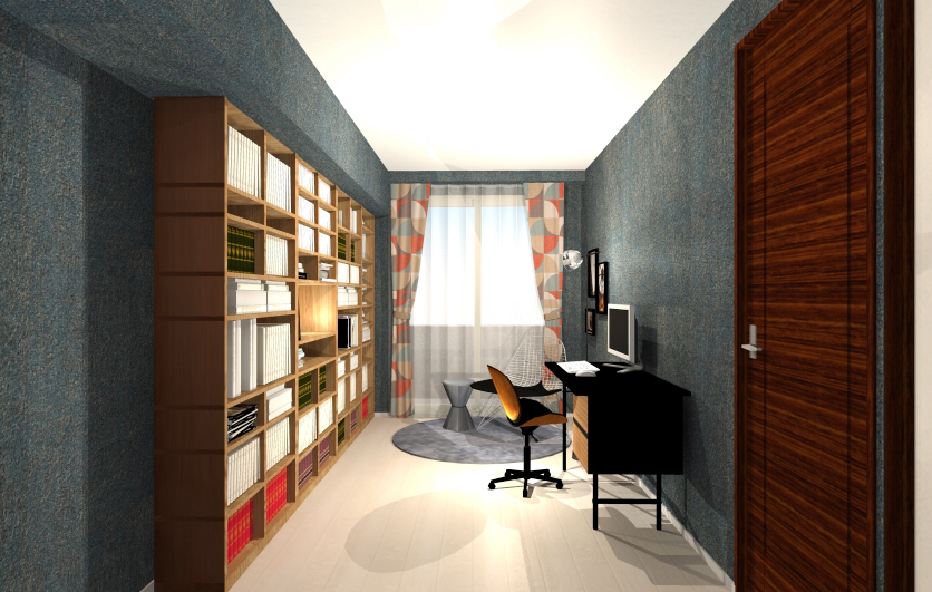 ダークカラーでつくる大人シックな書斎 〜自分の世界に