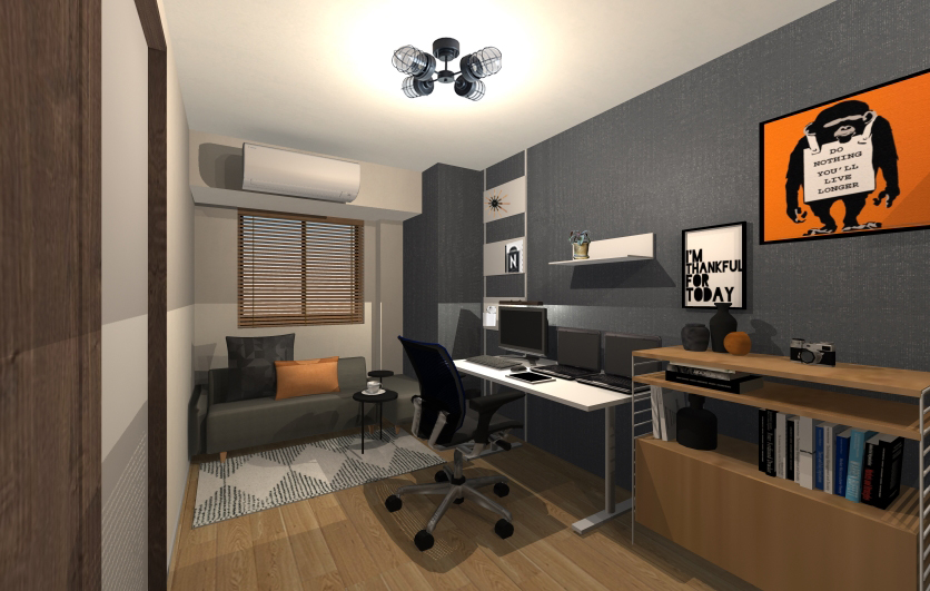 お仕事に集中でき、自分の世界に浸れるお部屋 〜ギーク感・アート感