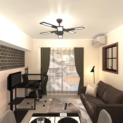 大理石柄×モノトーンの居心地の良い上質なホテルライク空間